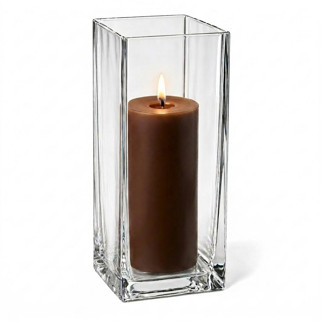 Richland Pillar Candle 9" & Eastland Square Holder 12" Set of 12 (Choose your color)