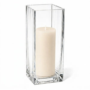 Richland Pillar Candle 9" & Eastland Square Holder 12" Set of 12 (Choose your color)