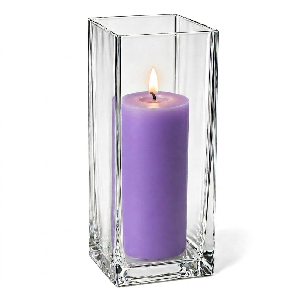 Richland Pillar Candle 9" & Eastland Square Holder 12" Set of 12 (Choose your color)