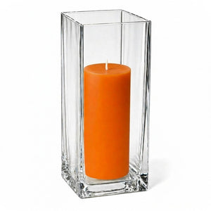 Richland Pillar Candle 9" & Eastland Square Holder 12" Set of 12 (Choose your color)