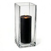 Richland Pillar Candle 9" & Eastland Square Holder 12" Set of 12 - Black - thumbnail number 2