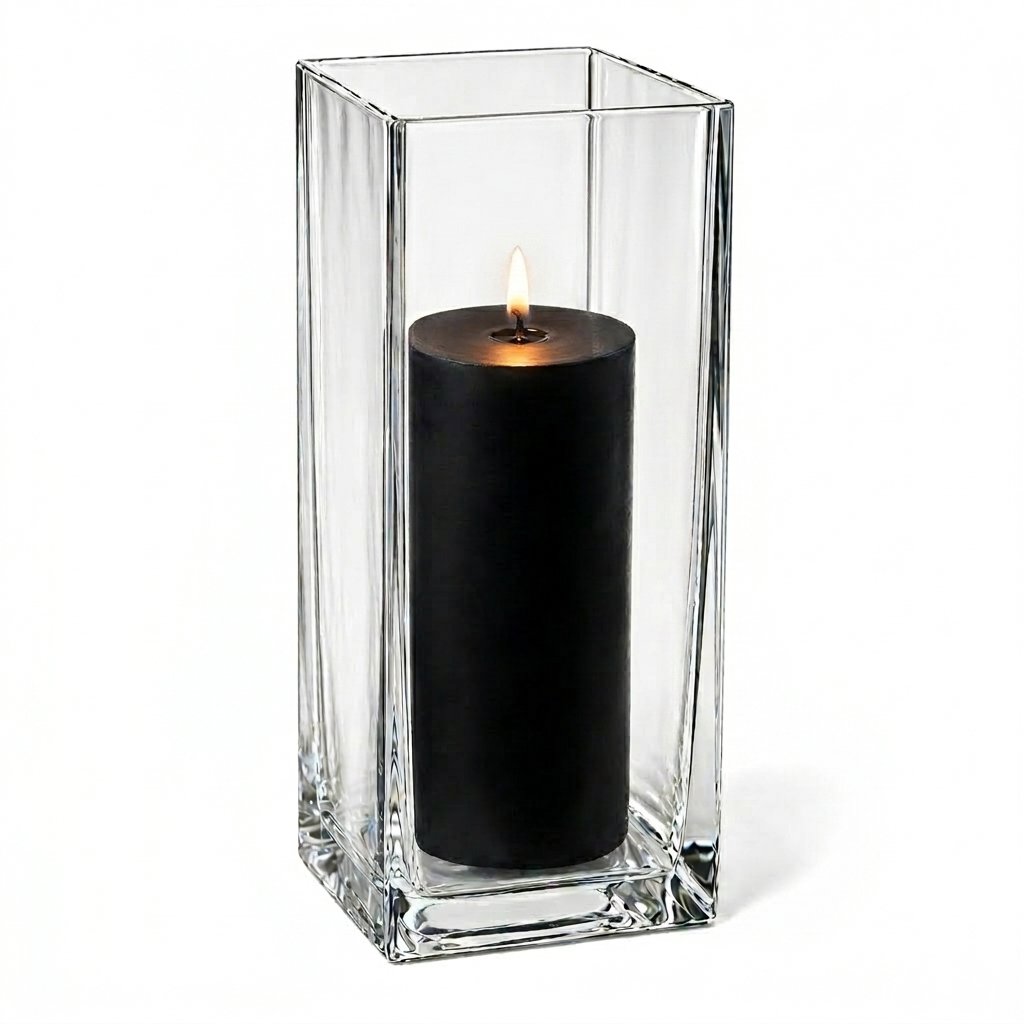Richland Pillar Candle 9" & Eastland Square Holder 12" Set of 12 (Choose your color)
