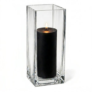 Richland Pillar Candle 9" & Eastland Square Holder 12" Set of 12 (Choose your color)