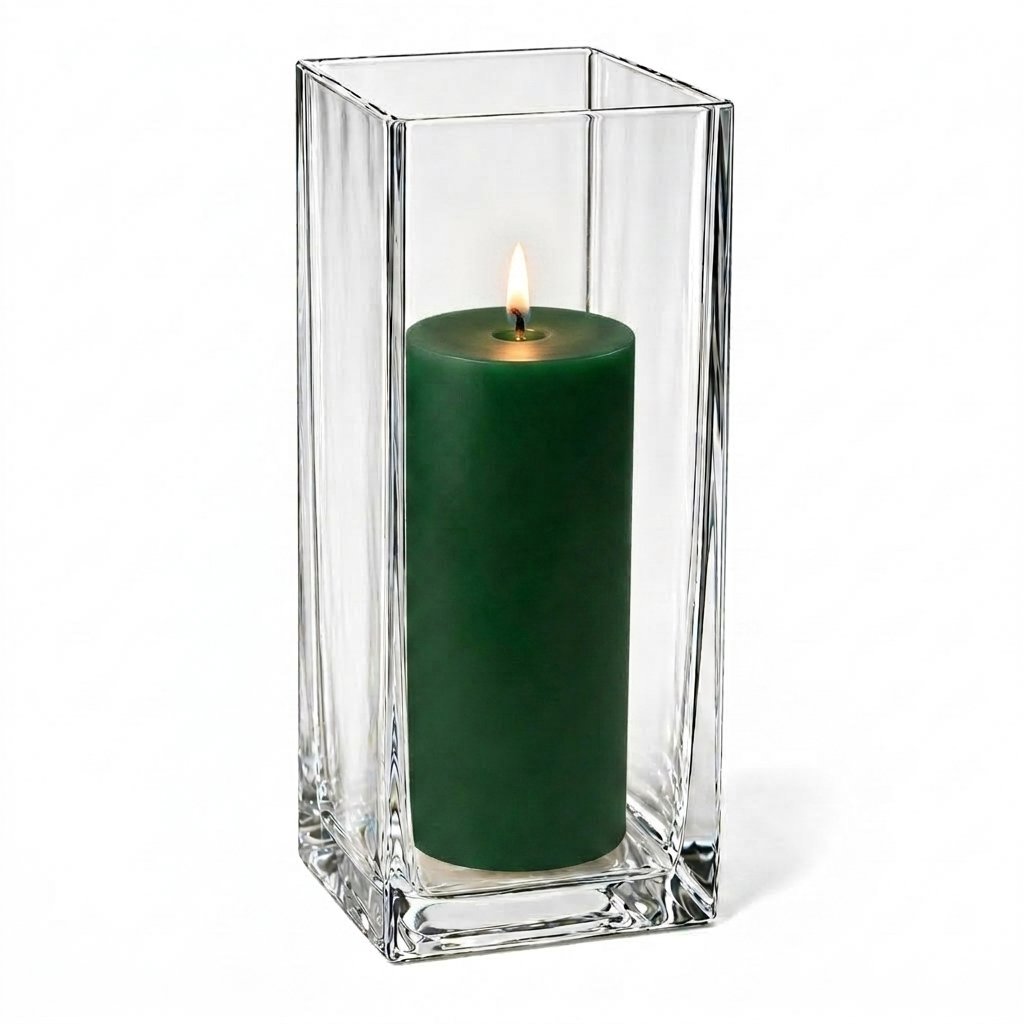 Richland Pillar Candle 9" & Eastland Square Holder 12" Set of 12 (Choose your color)