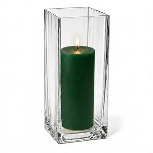 Richland Pillar Candle 9" & Eastland Square Holder 12" Set of 12 (Choose your color)