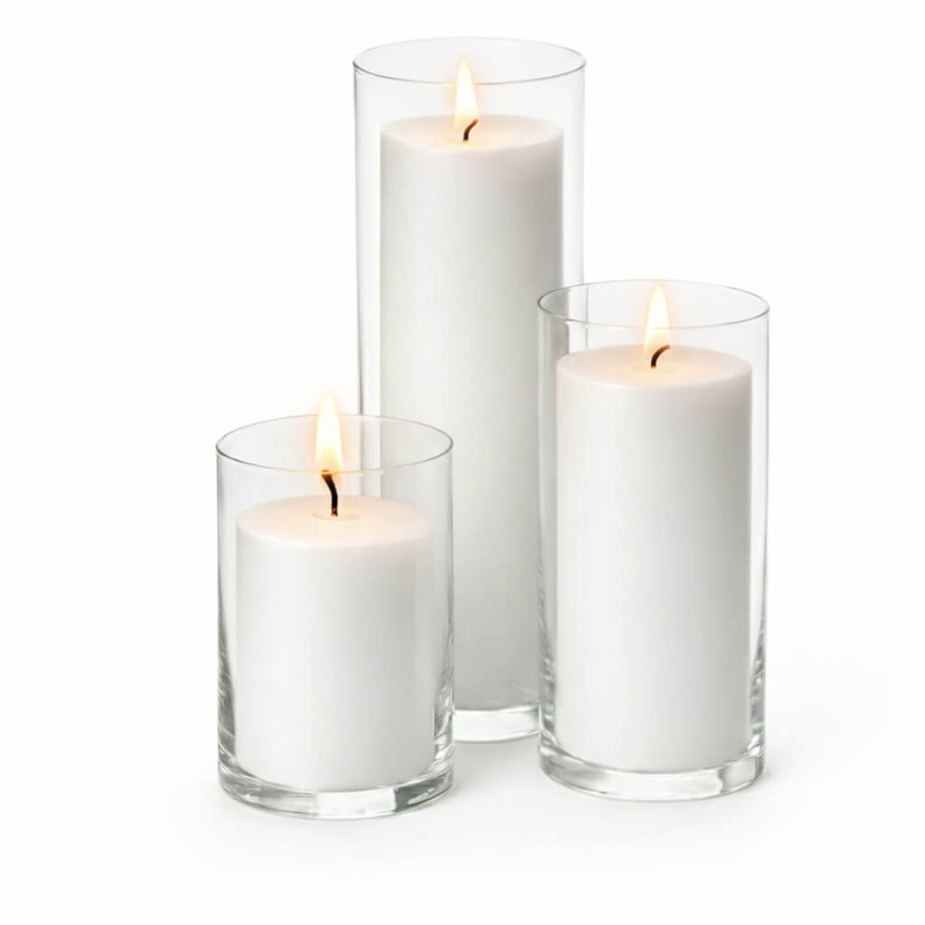 Richland Pillar Candles & Eastland Cylinder Holders Set of 3