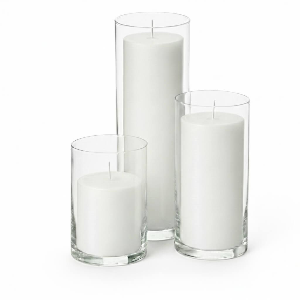Richland Pillar Candles & Eastland Cylinder Holders Set of 3