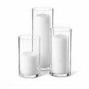 Richland Slim Pillar Candles & Eastland Cylinder Holders Set of 3 - White - thumbnail number 1