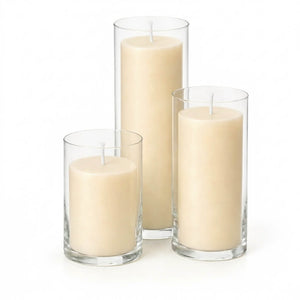 Richland Pillar Candles & Eastland Cylinder Holders Set of 3