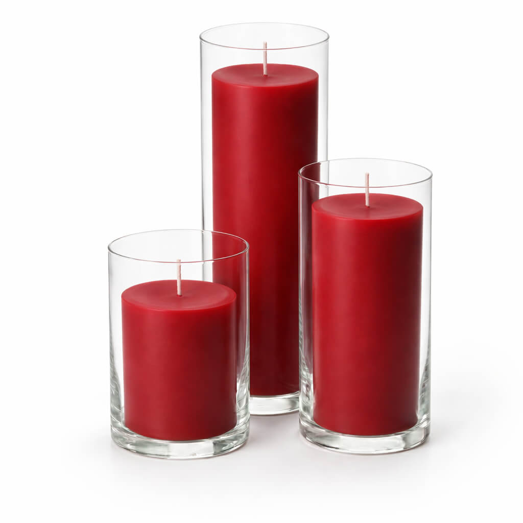 Richland Pillar Candles & Eastland Cylinder Holders Set of 3