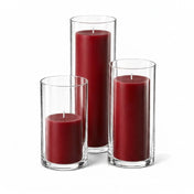 Richland Pillar Candles & Cylinder Vases Set of 3 - Red - thumbnail number 2