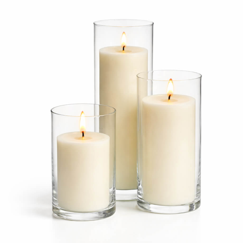 Richland Pillar Candles & Eastland Cylinder Holders Set of 3