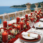 Richland Pillar Candles & Cylinder Vases Set of 12 - Red - thumbnail number 6