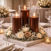 Richland Pillar Candles & Cylinder Vases Set of 12 - Brown - thumbnail number 6