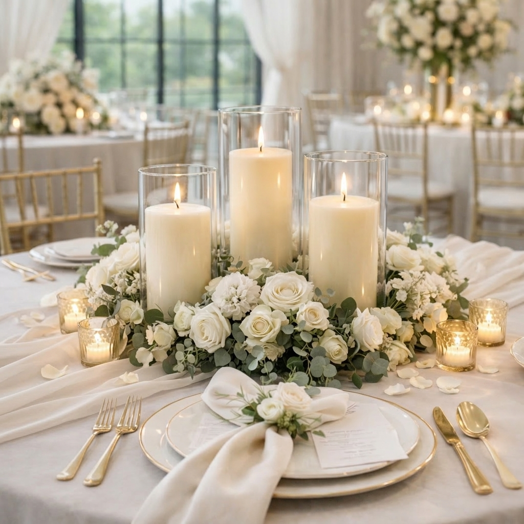 Richland Pillar Candles & Eastland Cylinder Holders Set of 3