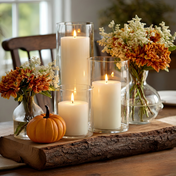 Richland Slim Pillar Candles & Cylinder Vases Set of 8 - Light Ivory - thumbnail number 7
