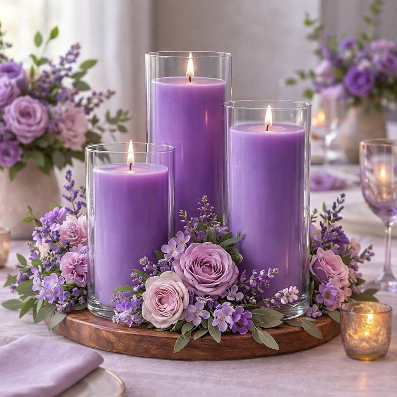 Richland Pillar Candle 3" & Eastland Cylinder Holder 6" Set of 12 (Choose your Color) - thumbnail number 33