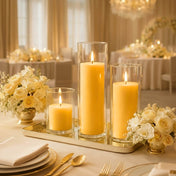 Richland Pillar Candles & Cylinder Vases Set of 3 - Yellow - thumbnail number 6