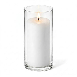 Richland Pillar Candle 6" & Eastland Cylinder Holder 7.5" inch Set of 12  (Choose your Color)