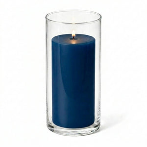 Richland Pillar Candle 6" & Eastland Cylinder Holder 7.5" inch Set of 12  (Choose your Color)