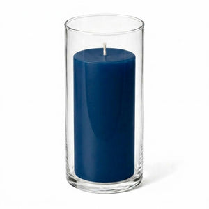 Richland Pillar Candle 6" & Eastland Cylinder Holder 7.5" inch Set of 12  (Choose your Color)
