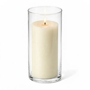 Richland Pillar Candle 6" & Eastland Cylinder Holder 7.5" inch Set of 12  (Choose your Color)