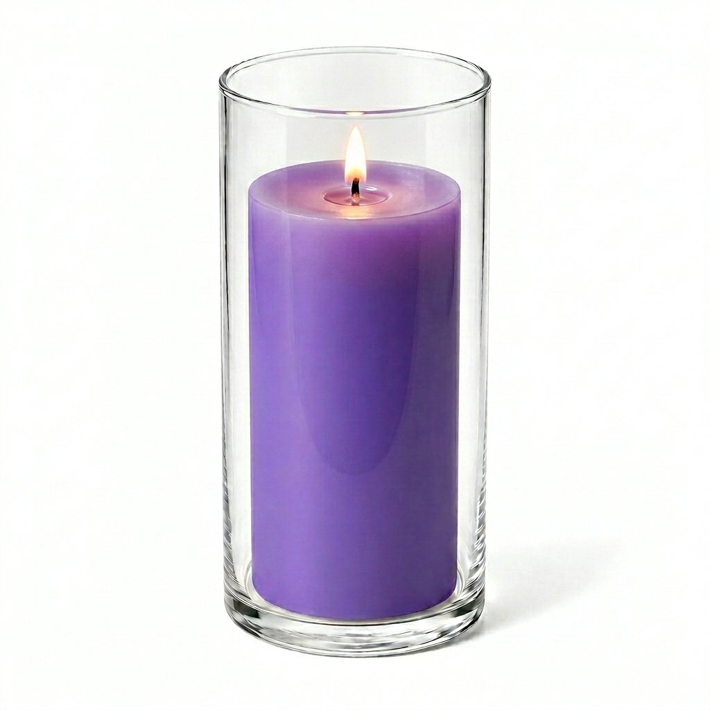 Richland Pillar Candle 6" & Eastland Cylinder Holder 7.5" inch Set of 12  (Choose your Color)