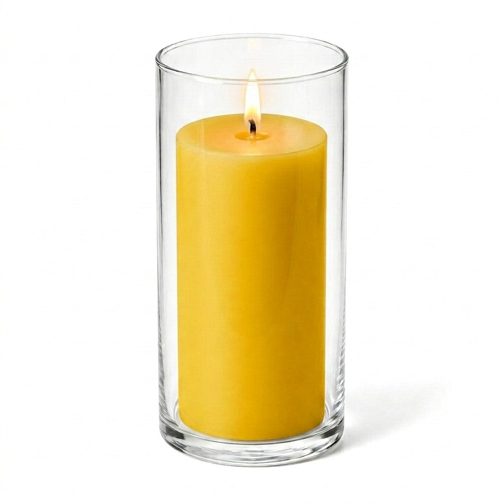 Richland Pillar Candle 6" & Eastland Cylinder Holder 7.5" inch Set of 12  (Choose your Color)