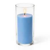 Richland Pillar Candle 6" & Eastland Cylinder Holder 7.5" inch Set of 12 - Light Blue - thumbnail number 2