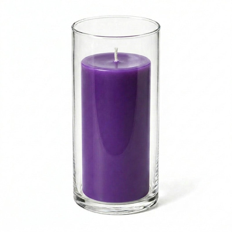 Richland Pillar Candle 6" & Eastland Cylinder Holder 7.5" inch Set of 12  (Choose your Color) - thumbnail number 23
