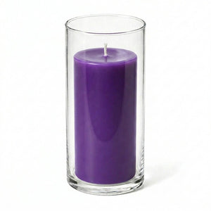 Richland Pillar Candle 6" & Eastland Cylinder Holder 7.5" inch Set of 12  (Choose your Color)