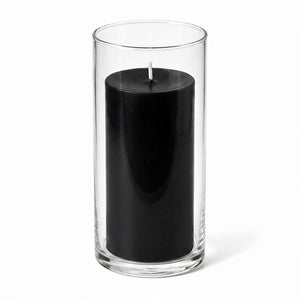 Richland Pillar Candle 6" & Eastland Cylinder Holder 7.5" inch Set of 12  (Choose your Color)