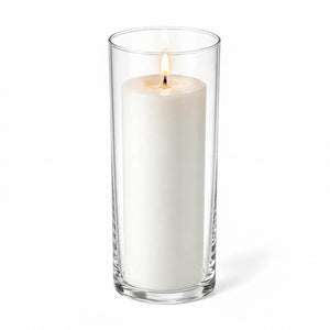 Richland Pillar Candle 9" & Eastland Cylinder Holder 10.5" Set of 12 (Choose your Color)