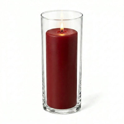 Richland Pillar Candle 9" & Eastland Cylinder Holder 10.5" Set of 12 (Choose your Color) - thumbnail number 6