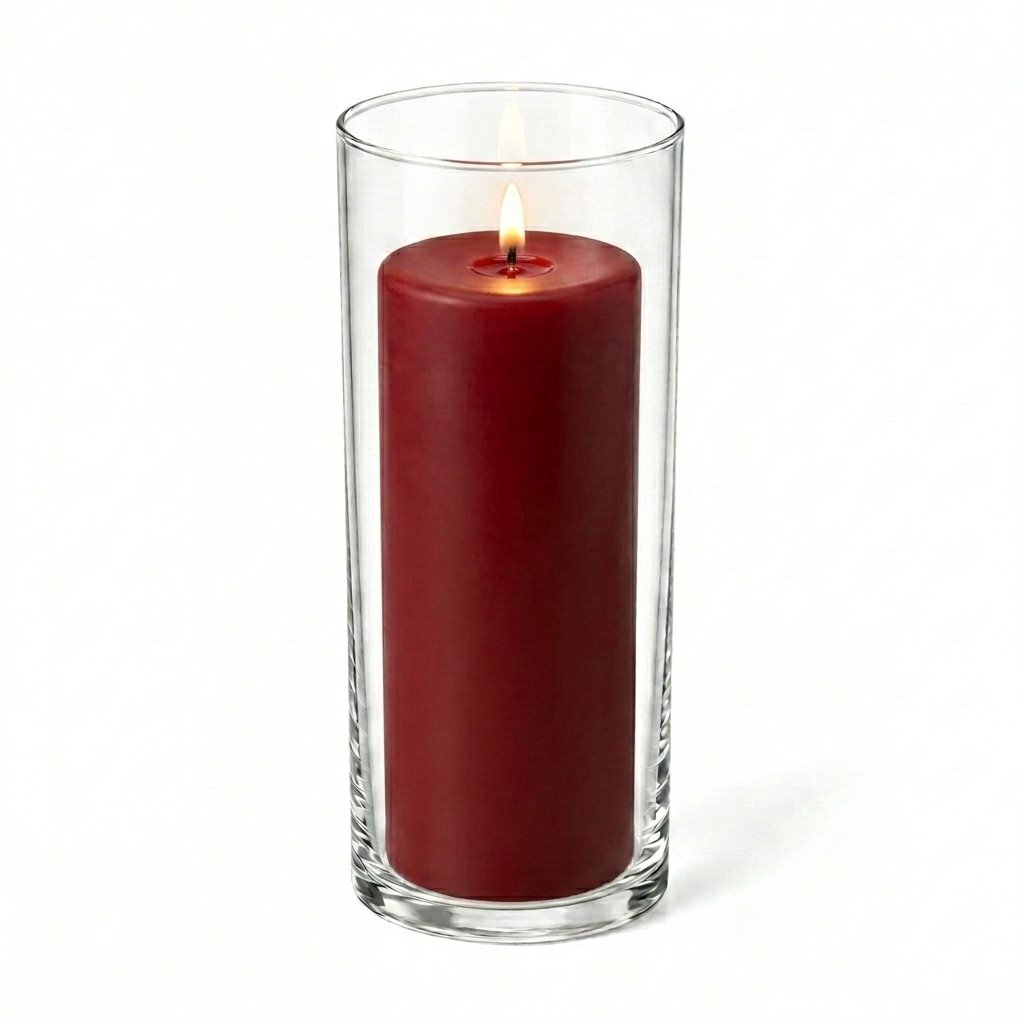 Richland Pillar Candle 9" & Eastland Cylinder Holder 10.5" Set of 12 (Choose your Color)