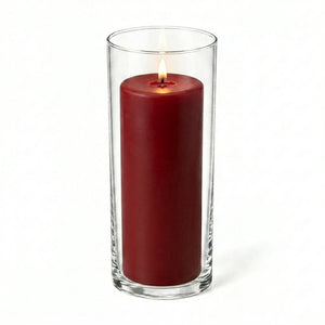 Richland Pillar Candle 9" & Eastland Cylinder Holder 10.5" Set of 12 (Choose your Color)