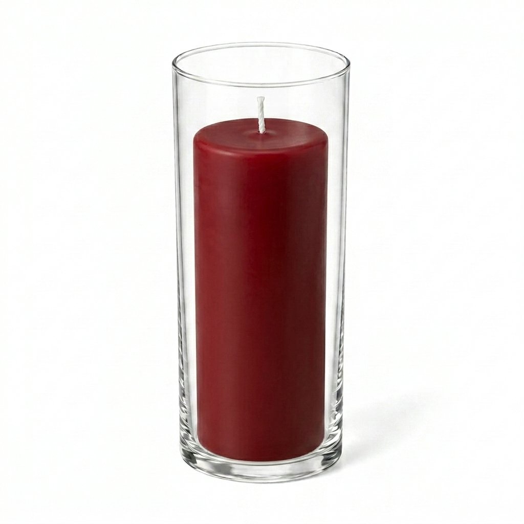Richland Pillar Candle 9" & Eastland Cylinder Holder 10.5" Set of 12 (Choose your Color)