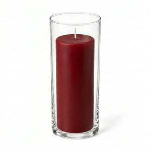 Richland Pillar Candle 9" & Eastland Cylinder Holder 10.5" Set of 12 (Choose your Color)