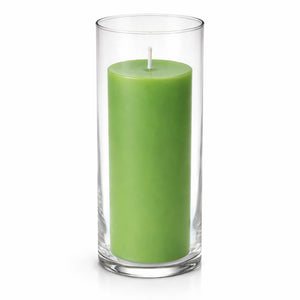 Richland Pillar Candle 9" & Eastland Cylinder Holder 10.5" Set of 12 (Choose your Color)
