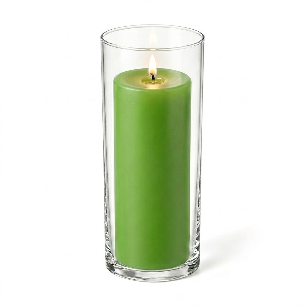 Richland Pillar Candle 9" & Eastland Cylinder Holder 10.5" Set of 12 (Choose your Color)