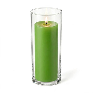 Richland Pillar Candle 9" & Eastland Cylinder Holder 10.5" Set of 12 (Choose your Color)