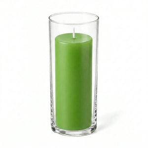 Richland Pillar Candle 9" & Eastland Cylinder Holder 10.5" Set of 12 (Choose your Color)