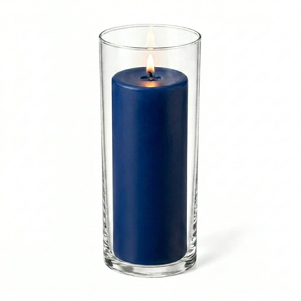 Richland Pillar Candle 9" & Eastland Cylinder Holder 10.5" Set of 12 (Choose your Color)