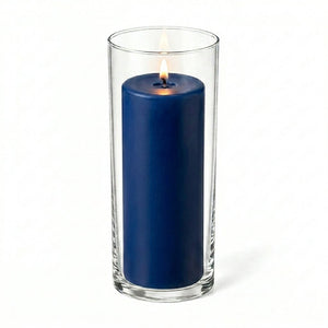 Richland Pillar Candle 9" & Eastland Cylinder Holder 10.5" Set of 12 (Choose your Color)