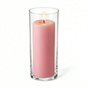 Richland Pillar Candle 9" & Eastland Cylinder Holder 10.5" Set of 12 (Choose your Color)