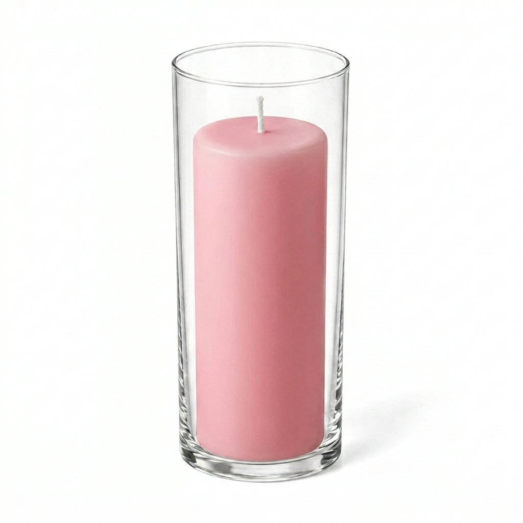Richland Pillar Candle 9" & Eastland Cylinder Holder 10.5" Set of 12 (Choose your Color)