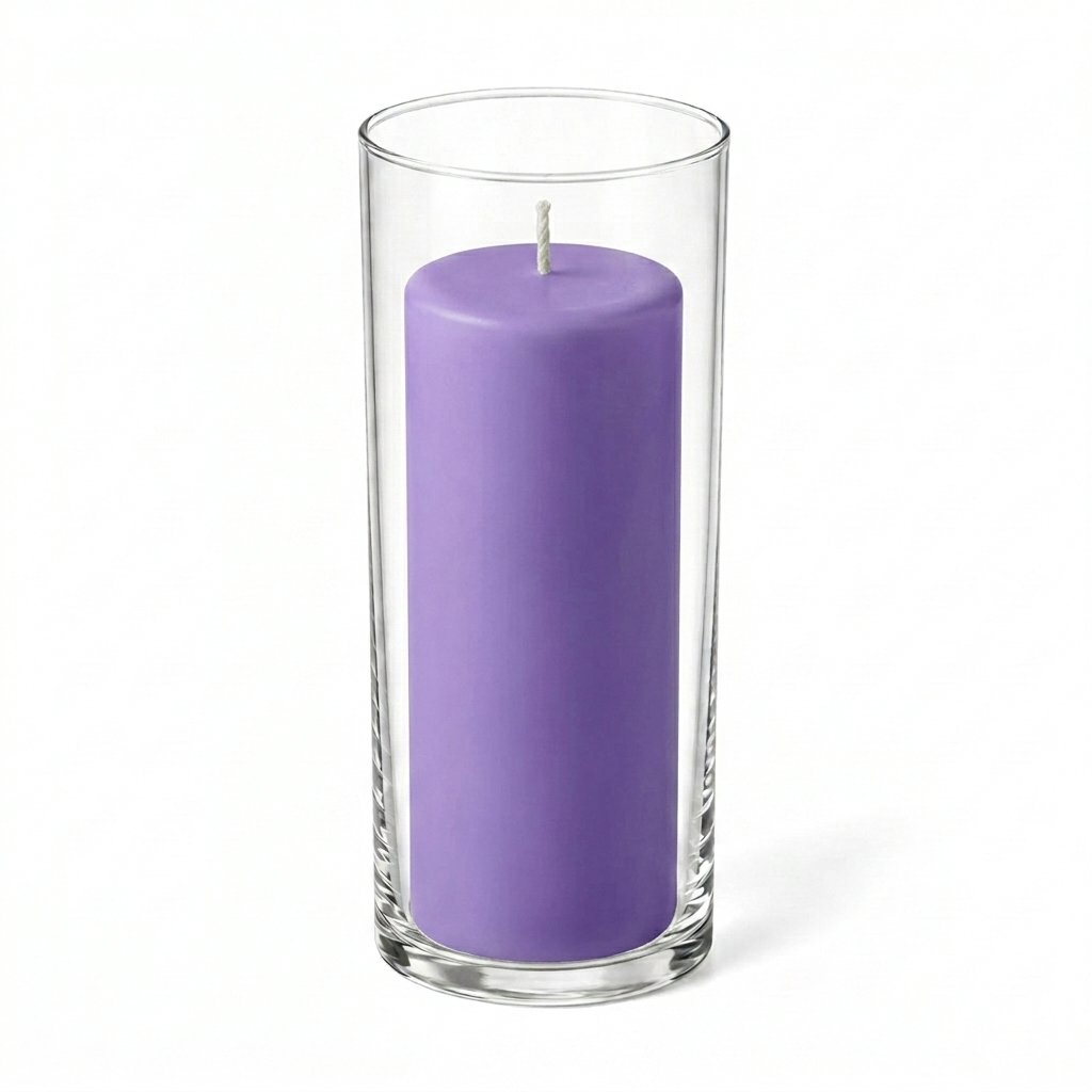 Richland Pillar Candle 9" & Eastland Cylinder Holder 10.5" Set of 12 (Choose your Color)
