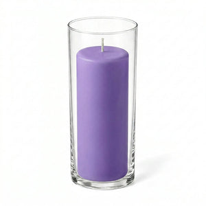 Richland Pillar Candle 9" & Eastland Cylinder Holder 10.5" Set of 12 (Choose your Color)