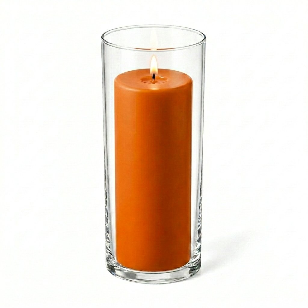 Richland Pillar Candle 9" & Eastland Cylinder Holder 10.5" Set of 12 (Choose your Color)