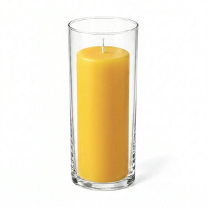Richland Pillar Candle 9" & Eastland Cylinder Holder 10.5" Set of 12 (Choose your Color)